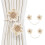 Cotton Linen Bohemian Curtain Tiebacks Beige 2 Pcs 1