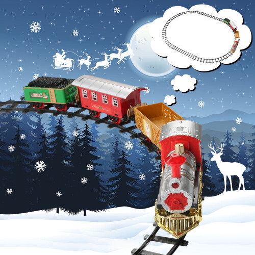 Electric Train Set for Kids 3-6 Years, Battery-Powered with 1