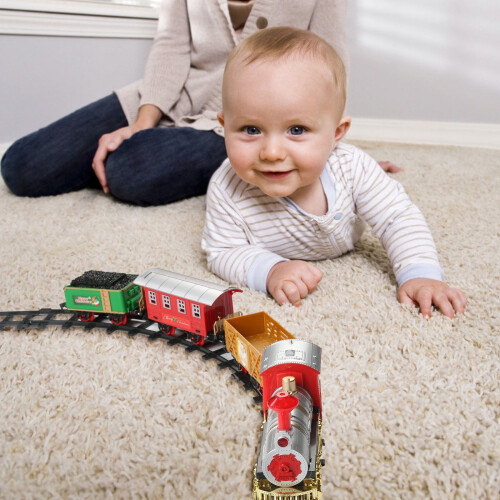 Electric Train Set for Kids 3-6 Years, Battery-Powered with 2