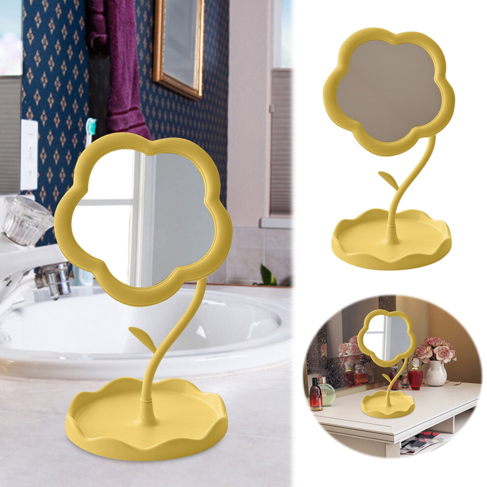 Flower-shaped desk vanity makeup organizer