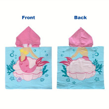 Poncho infantil com capuz em microfibra, 120 x 60 cm (47,2 x 23,6 polegadas).