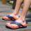 Men's summer beach flip flops orange size 9.5 2
