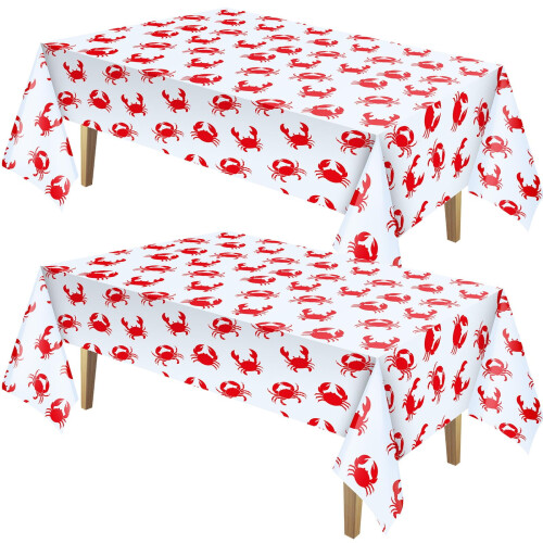 Crab Boil Tablecloth Plastic Rectangular 54 x 108 Inch 2