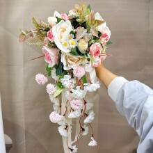 Artificial Rose Wedding Bouquet Round Toss Bunch