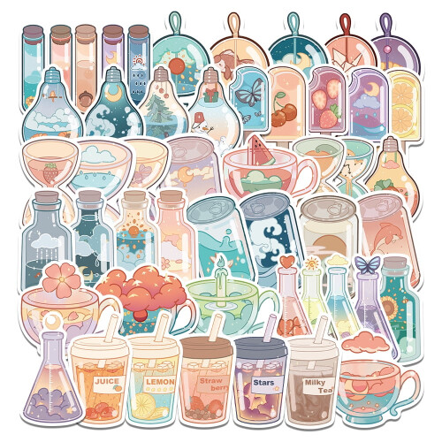 Custom Drink Cup Stickers Waterproof 50-Piece