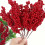 Rami artificiali di bacche rosse per decorazioni natalizie (10 pezzi) 1