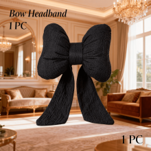 Bow Pillow Soft Plush Lumbar Pillow Black