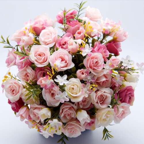 Artificial Rose Wedding Bouquet Round Throw Toss Bunch