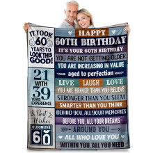 Teppe til 60-årsdag, 60 x 80 tommer, morsom gave