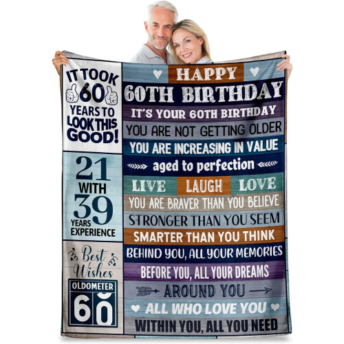 Teppe til 60-årsdag, 60 x 80 tommer, morsom gave