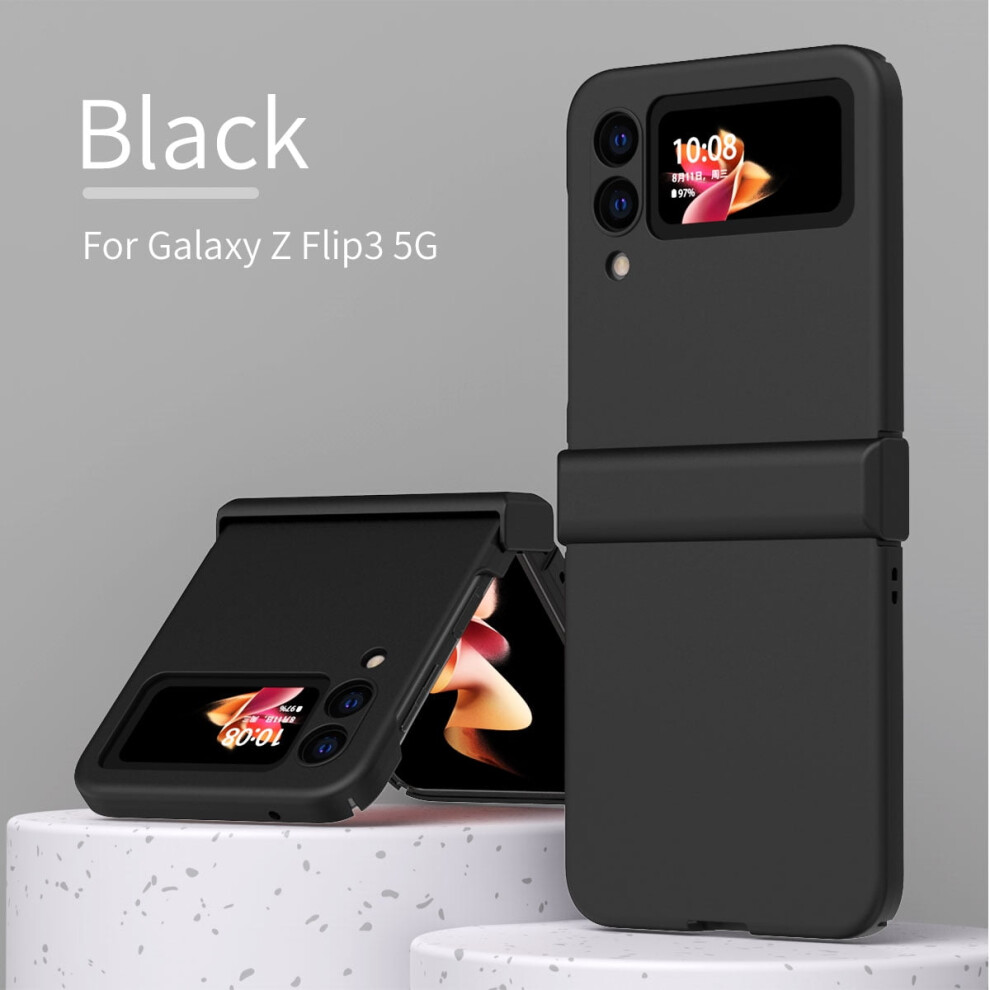 Galaxy Z Flip3 5G Shockproof Folding Hard Case Black 9043876448188