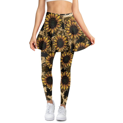 Dameshorts med solsikkemønster, XL
