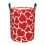 Red Love Hearts Print Laundry Hamper Large Foldable 1