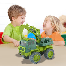 Excavator Toy for Kids Ages 3+, Inertia-Powered Push-and-Go