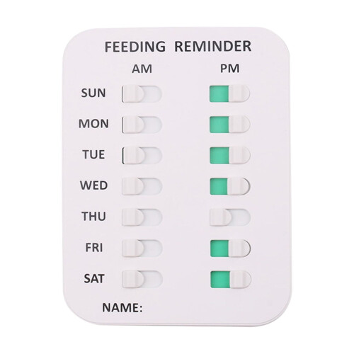 Pet Feeding Reminder Magnetic Sticker AM/PM Chart 2 Pack
