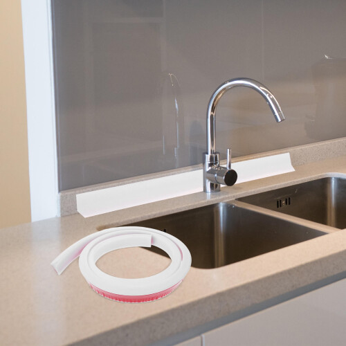 White sink backsplash guard for bathroom and kitchen