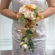 Artificial Rose Wedding Bouquet Round Toss Bunch