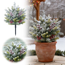 Sapin de Noël artificiel en cèdre pour extérieur, 65 cm (25,5 pouces)