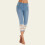 Dame Cropped Denim Jeans Blonder Elastisk Midje 2