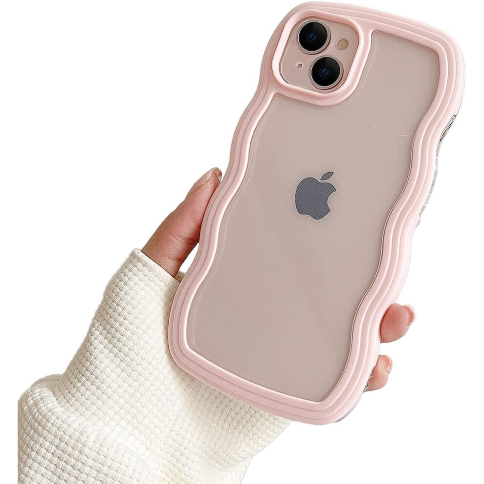 Iphone 13 And 14 Curly Wave Bumper Case, Soft Tpu Pink 9422877577088