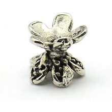 Tibetan Style Double Sided Flower Bead Caps Antique Silver