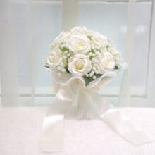 Artificial Rose Wedding Bouquet Round Toss Bunch