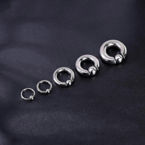 Surgical Steel Captive Bead Nose Ring Silver 0G 8mm