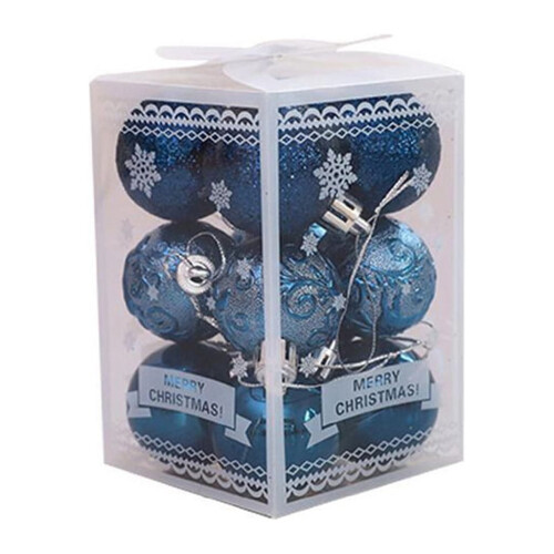 Christmas Tree Balls Blue Shatterproof 12 pcs 4 cm