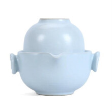 Ceramic Portable Kung Fu Tea Set with 1 Teapot and 1 Gaiwan
