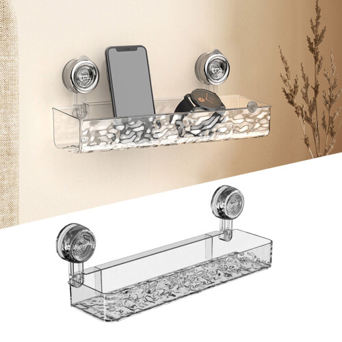 Support de douche à ventouse sans perçage, blanc, 1 pièce