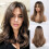 Synthetische lace front pruik, lang, golvend, middenscheiding, 1 stuk 1