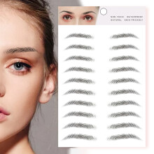 Eyebrow Stickers European Style Water Transfer 12 Sheets