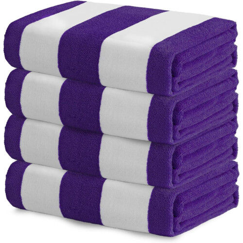 Strandhanddoeken van microvezel met strepen, set van 4