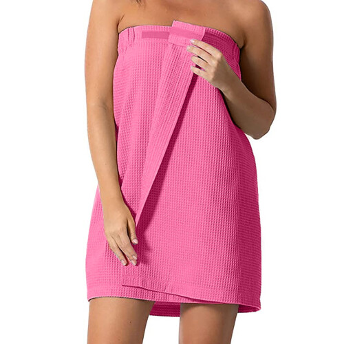 Women's Cotton Terry Shower Wrap Adjustable Quick-Dry Soft