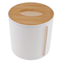 Toilet Paper Storage Box Bamboo White 1 Piece
