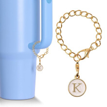 Glass Bottle Letter Charm for Tumbler Handle Initial ID
