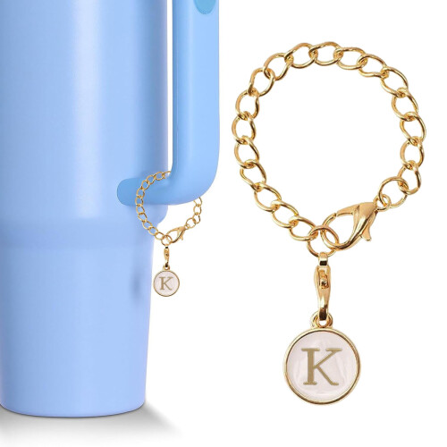 Glass Bottle Letter Charm for Tumbler Handle Initial ID