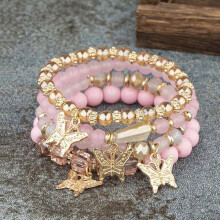 Bohemian Butterfly Charm Bracelet Set for Women with