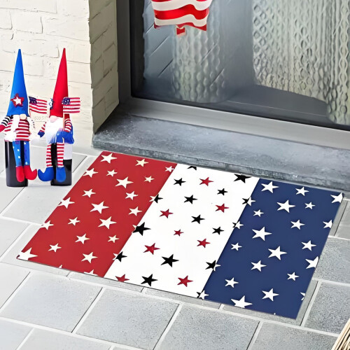 Tapete de porta patriótico antiderrapante 20x31,5 polegadas