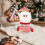 Pote de doces de Natal de plástico transparente com Papai Noel, boneco de neve e alce. 1