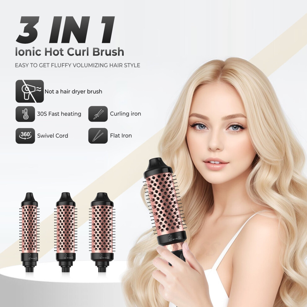 3-in-1 Hot Brush Styler Ceramic Barrel Adjustable