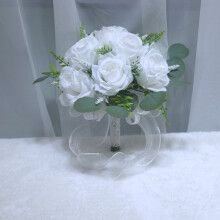 Artificial Rose Wedding Bouquet Round Throw Toss 1 Piece