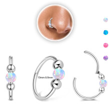 Opal Nose Rings for Women 18g 8mm/10mm 4PCS 316L Surgical