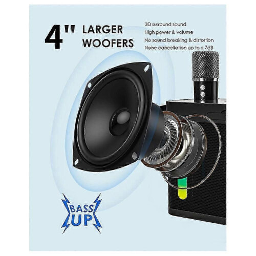 Ασύρματο ηχείο Bluetooth με πολύχρωμα φώτα, φορητή μηχανή καραόκε για ο 1