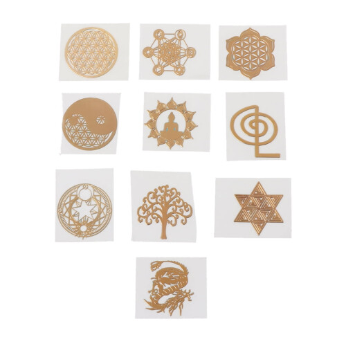 Sacred Geometric Copper Orgonite Sticker 10pcs