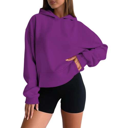 Women's Soft Casual Hooded Sweatshirt Lightweight Pullover