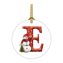 26-Letter Christmas Ornaments Red White Tree Pendant