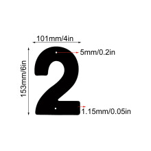 7 Inch Vintage Cast Iron House Number 2 Black