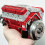 Benzin-OHV-V8-Small-Block-Motor-Modellbausatz Rot 3