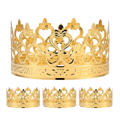 Crown Cake Topper Set Princess Theme 4 Pieces